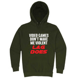  "Video Games Don't Make Me Violent, Lag Does" hoodie, 3XL, Army Green