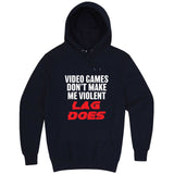  "Video Games Don't Make Me Violent, Lag Does" hoodie, 3XL, Navy