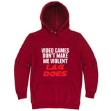  "Video Games Don't Make Me Violent, Lag Does" hoodie, 3XL, Paprika