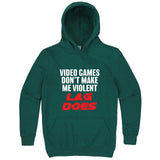  "Video Games Don't Make Me Violent, Lag Does" hoodie, 3XL, Teal