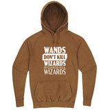  "Wands Don't Kill Wizards, Wizards Kill Wizards" hoodie, 3XL, Vintage Camel