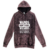  "Wands Don't Kill Wizards, Wizards Kill Wizards" hoodie, 3XL, Vintage Cloud Black