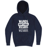  "Wands Don't Kill Wizards, Wizards Kill Wizards" hoodie, 3XL, Vintage Denim