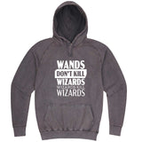  "Wands Don't Kill Wizards, Wizards Kill Wizards" hoodie, 3XL, Vintage Zinc