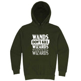  "Wands Don't Kill Wizards, Wizards Kill Wizards" hoodie, 3XL, Army Green