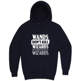  "Wands Don't Kill Wizards, Wizards Kill Wizards" hoodie, 3XL, Navy