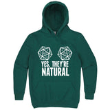  "Yes, They're Natural" hoodie, 3XL, Teal